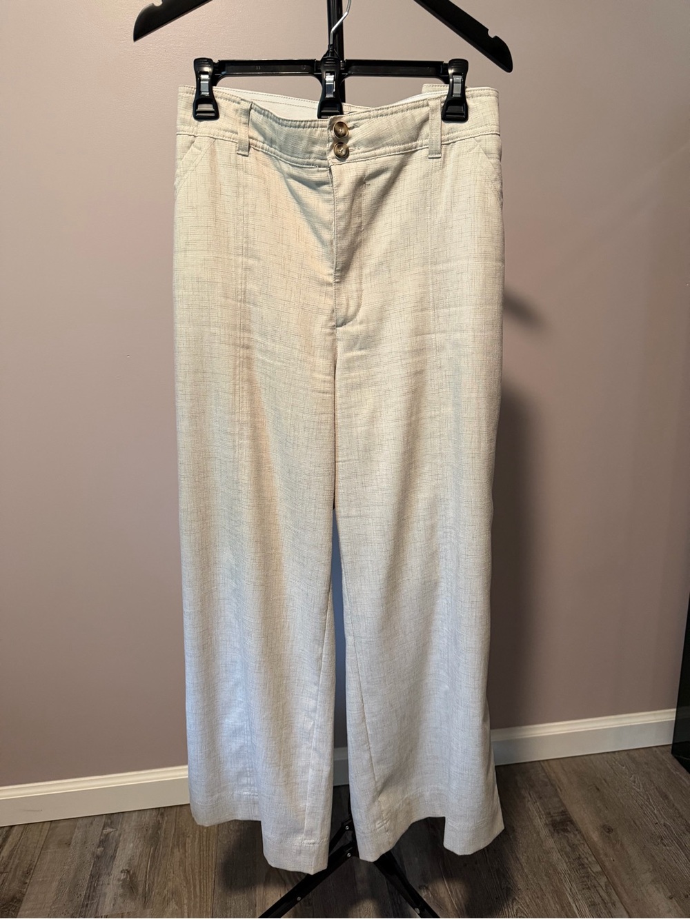 Democracy Ab Solution. Light Beige Wide-Leg Women’s Pants